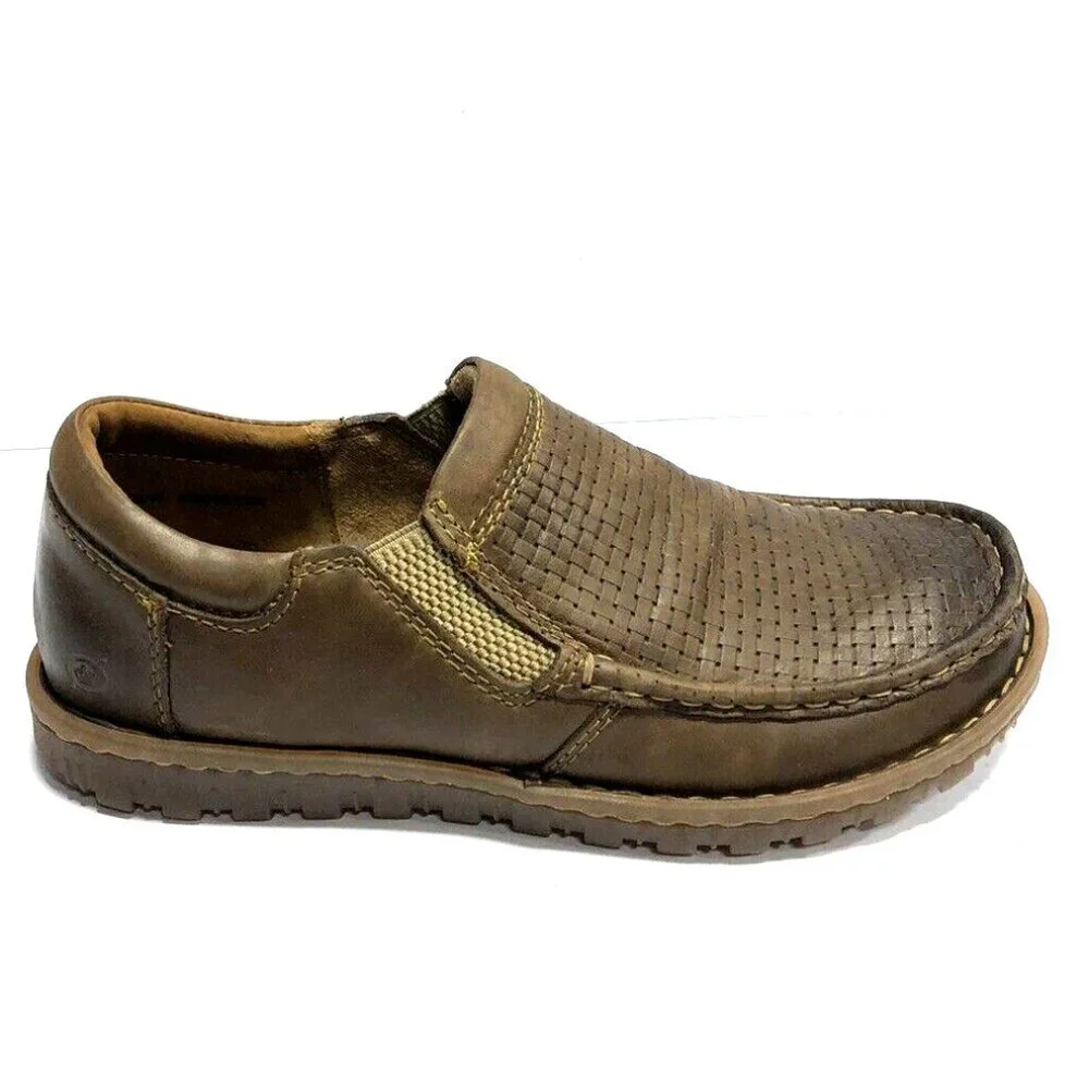 Born Men's Gudmund Slip On Loafer Brown Leather Shoes, Size 8.5M